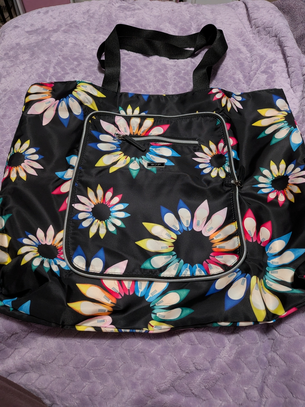 SJP by Sarah Jessica Parker Black Tote with Multicolor Floral Print